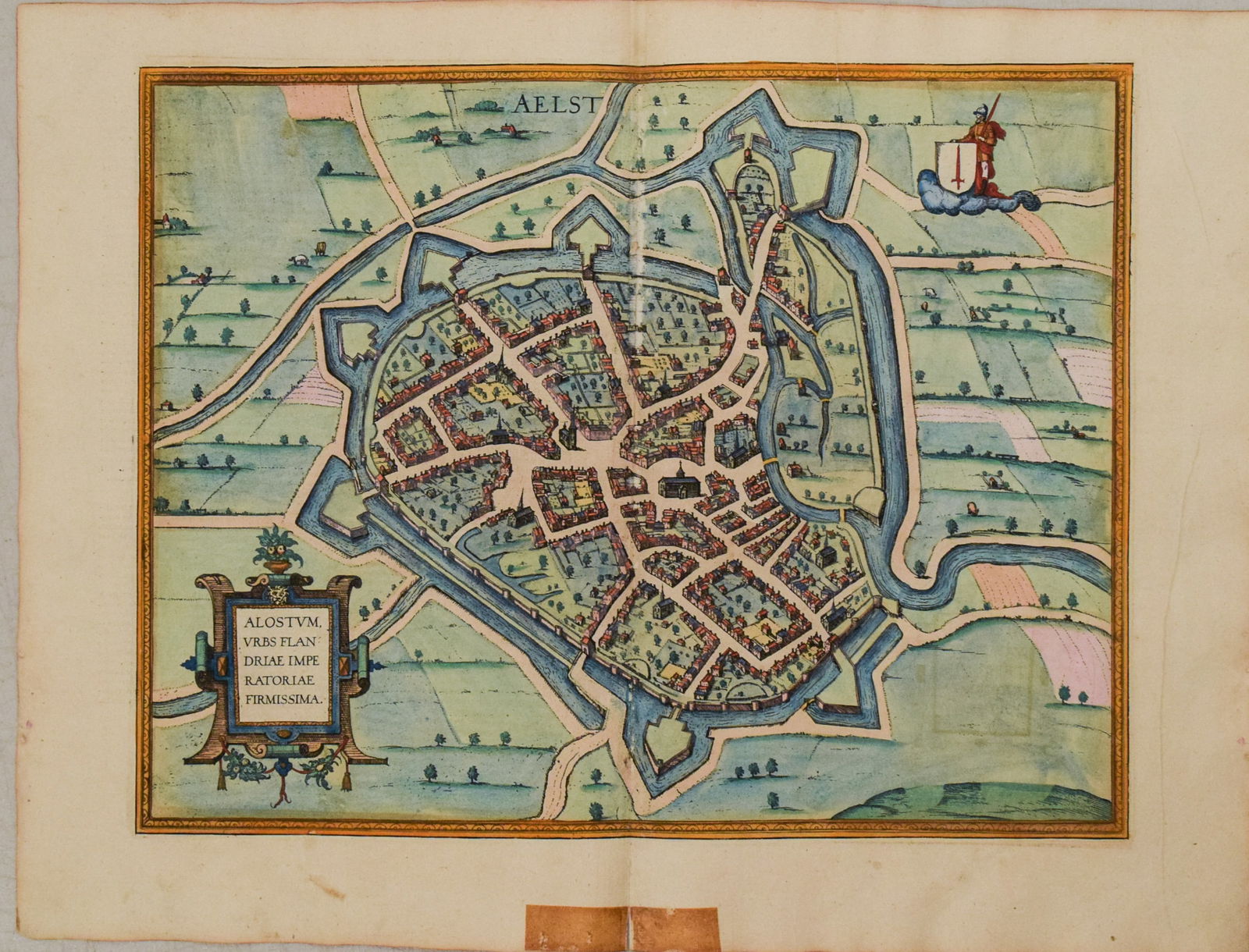 1575 Braun and Hogenberg View of Aalst in Belgium -- Aelst. - Alostum, Urbs Flandriae Imperatoriae (1 of 1)