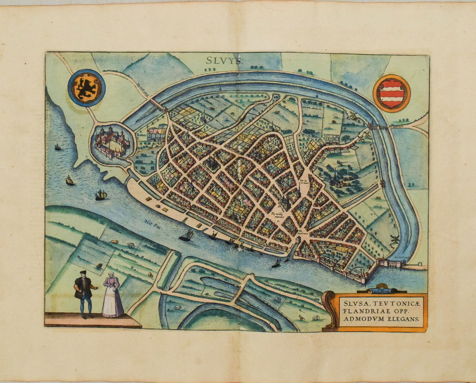 1575 Braun and Hogenberg View of Sluis, Netherlands -- Sluys. Slusa, Teutonicae Flandriae Opp.: Title:1575 Braun and Hogenberg View of Sluis, Netherlands -- Sluys. Slusa, Teutonicae Flandriae Opp. Admodum ElegansCartographer:Braun and HogenbergYear/Place:1575, AugsbergMap Dimension (in.):11.6 X