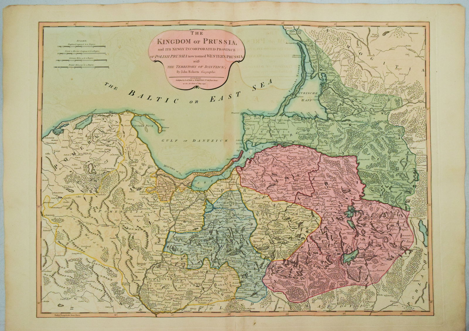 1794 Laurie and Whittle Map of Prussia, Now Northern Poland -- The Kingdom of Prussia, and Its Newly (1 of 1)