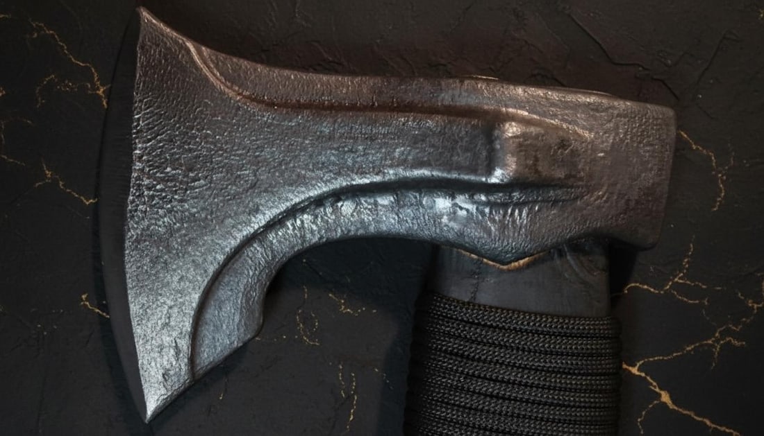 Carbon Steel Survival Axe 14 Inch with Hardwood Handle for Camping & Hunting - 10