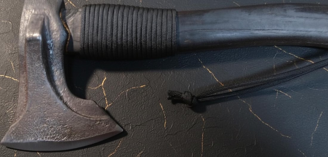 Carbon Steel Survival Axe 14 Inch with Hardwood Handle for Camping & Hunting - 3