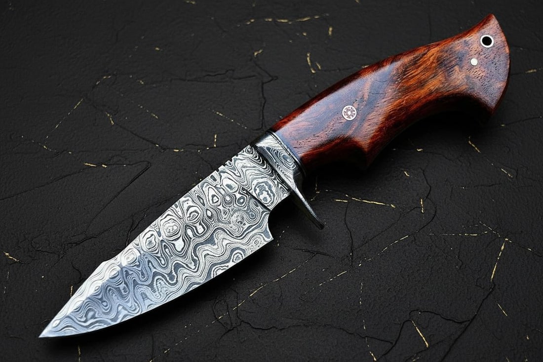 Twisted Damascus Steel Bowie Knife 10" Hand Forged Hunting Blade with Rosewood Grip & Sheath: Title:Twisted Damascus Steel Bowie Knife 10" Hand Forged Hunting Blade with Rosewood Grip & SheathDescription:Discover this expertly handcrafted Bowie knife, a perfect blend of artistry and function.