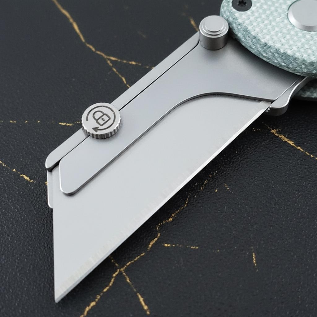 Green Micarta Oknife Otacle U1 Folding Knife with Quick Change Replaceable Blade - 2