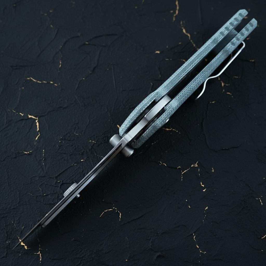 Green Micarta Oknife Otacle U1 Folding Knife with Quick Change Replaceable Blade - 4