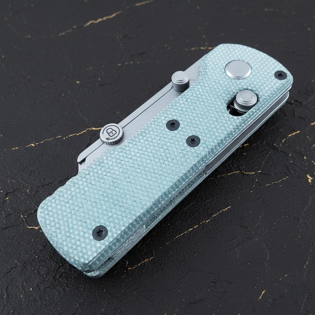 Green Micarta Oknife Otacle U1 Folding Knife with Quick Change Replaceable Blade - 6