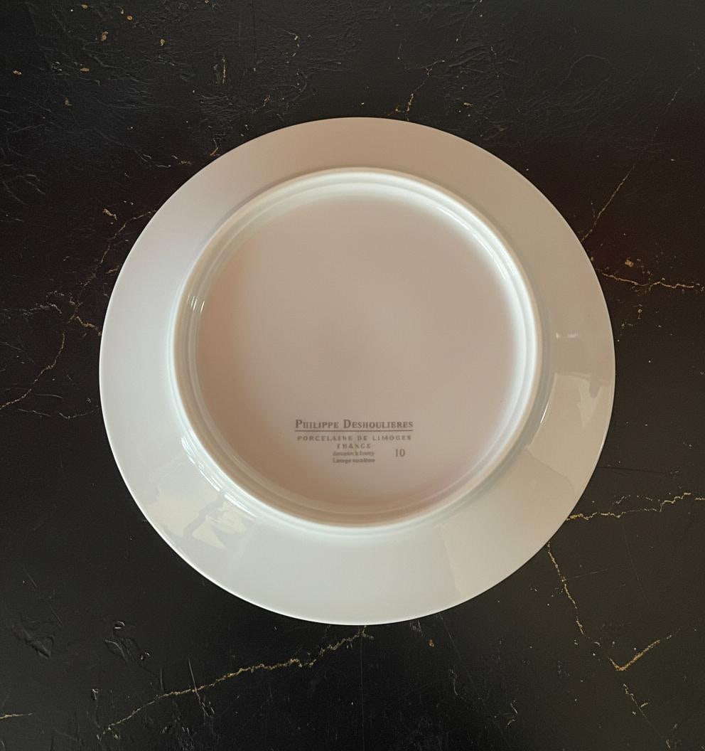 Philippe DeShoulieres Toucan & Parrot Porcelain Appetizer Plates Set of 4 Cobalt - 4