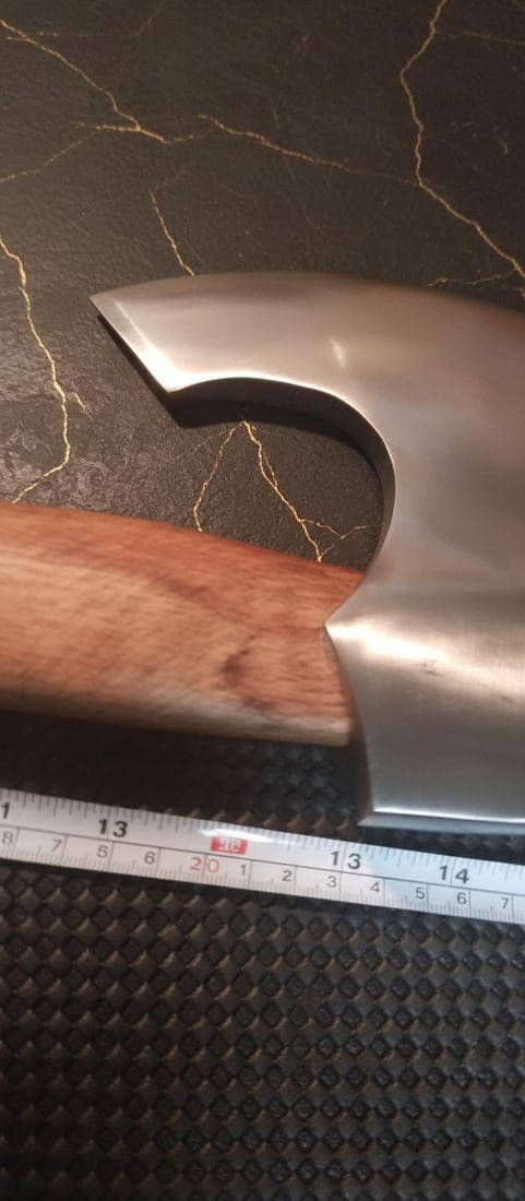 Polished Viking Style Hunting Axe with a Solid Hardwood Handle - 8