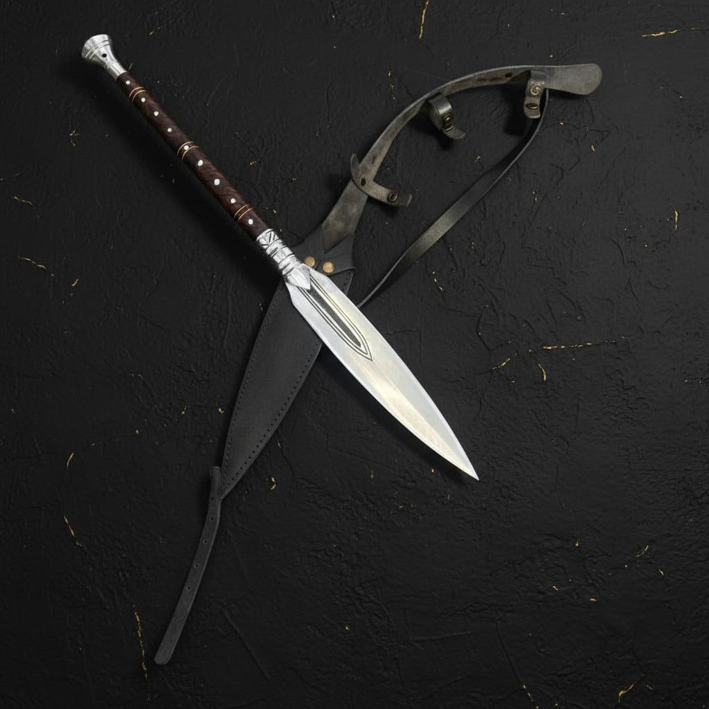 Hand Forged 36" Viking Spear with Full Tang 5160 Carbon Steel Blade and Rosewood Handle - 3