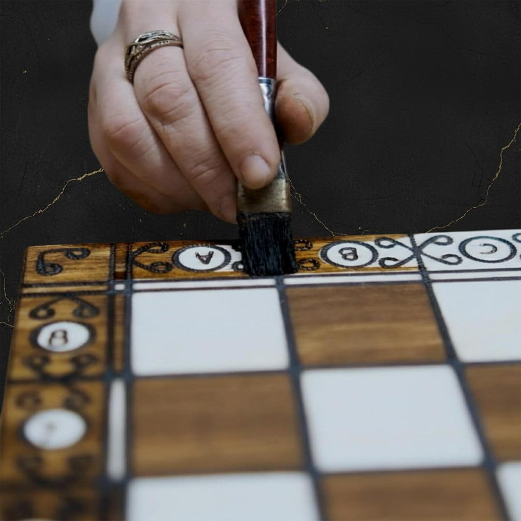 Large Wooden Folding Chess Set 18 inch with Weighted Pieces Handcrafted in Poland - 7