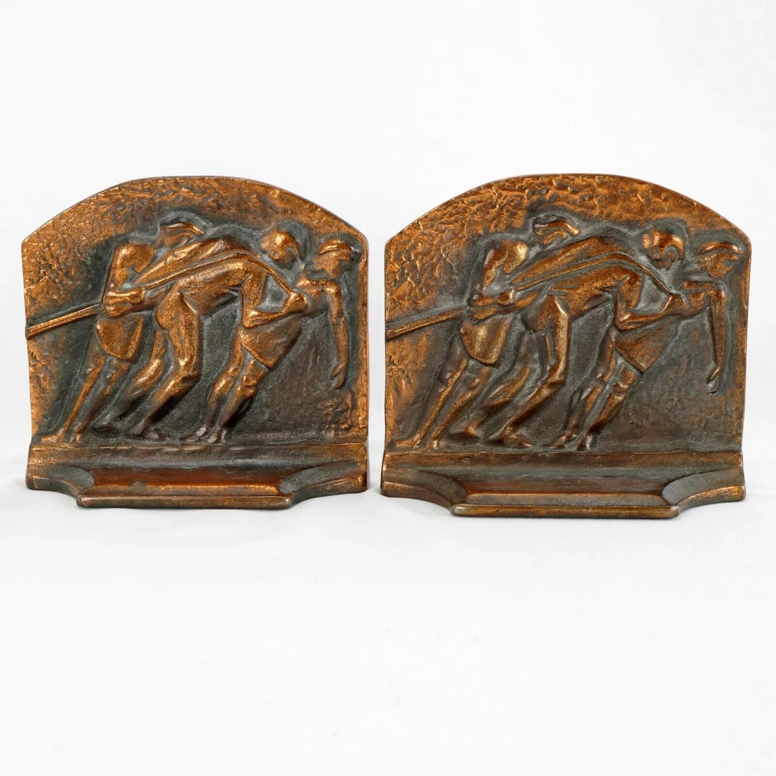 Pair Galley Slaves Iron Bookends c. 1925 (1 of 8)