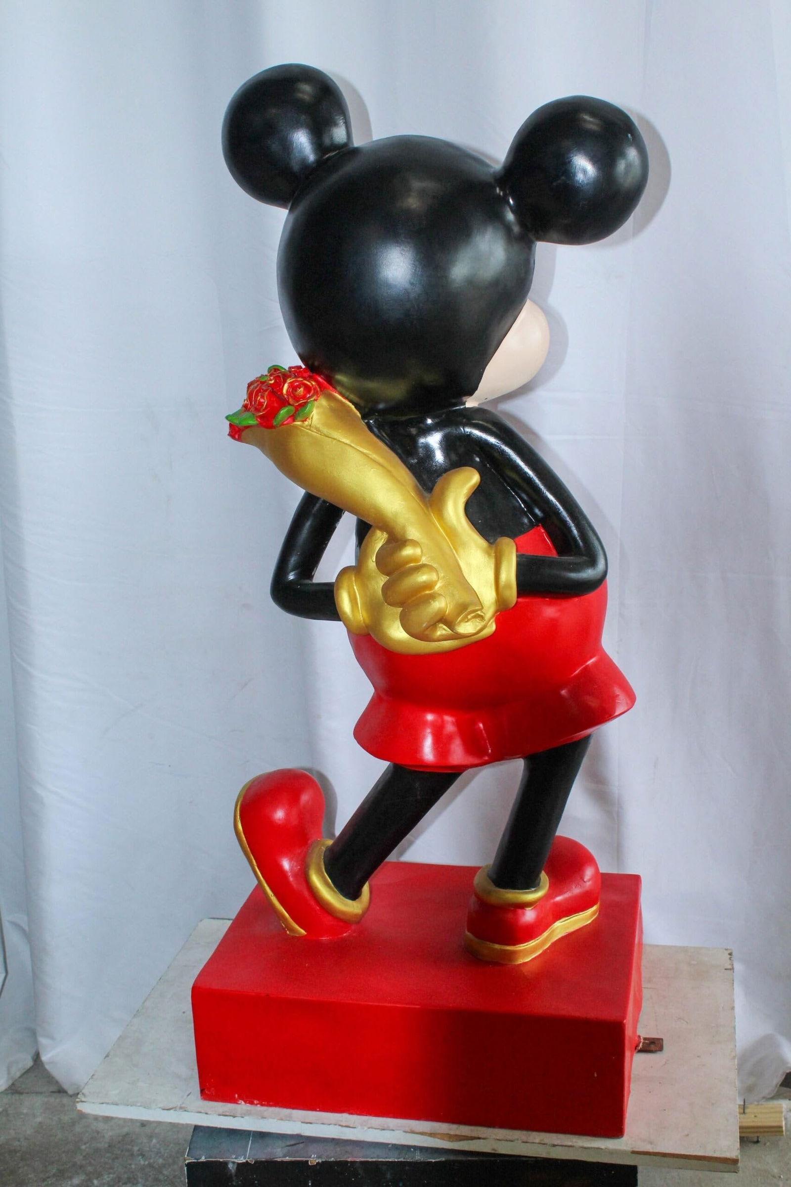 Large Cartoon Girl Character Holding Gold Bowl Statue 21" x 21" x 47"H - 9