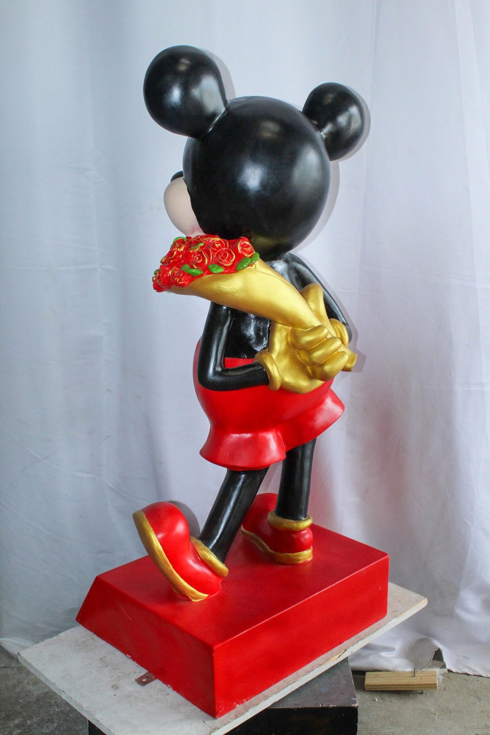 Large Cartoon Girl Character Holding Gold Bowl Statue 21" x 21" x 47"H - 10