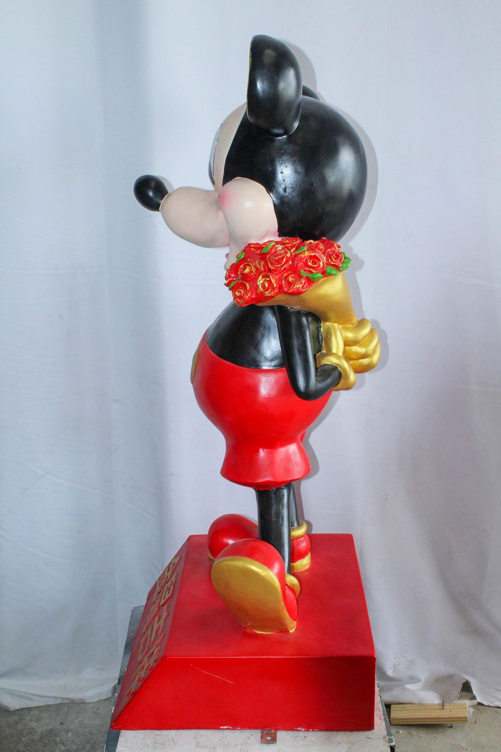 Large Cartoon Girl Character Holding Gold Bowl Statue 21" x 21" x 47"H - 11