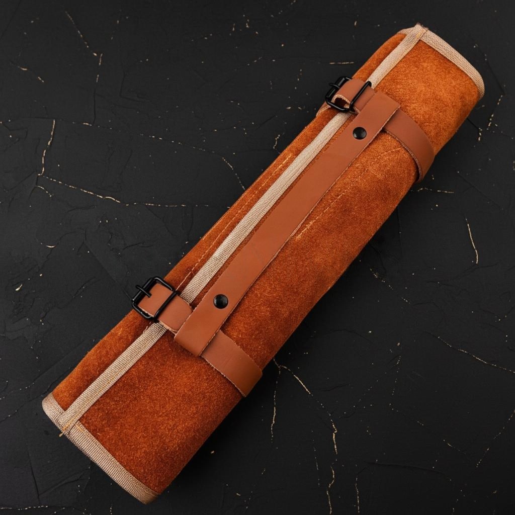 Handmade Damascus Steel Chef Knife Set 5-Piece Kitchen Knives with Leather Bag - 6