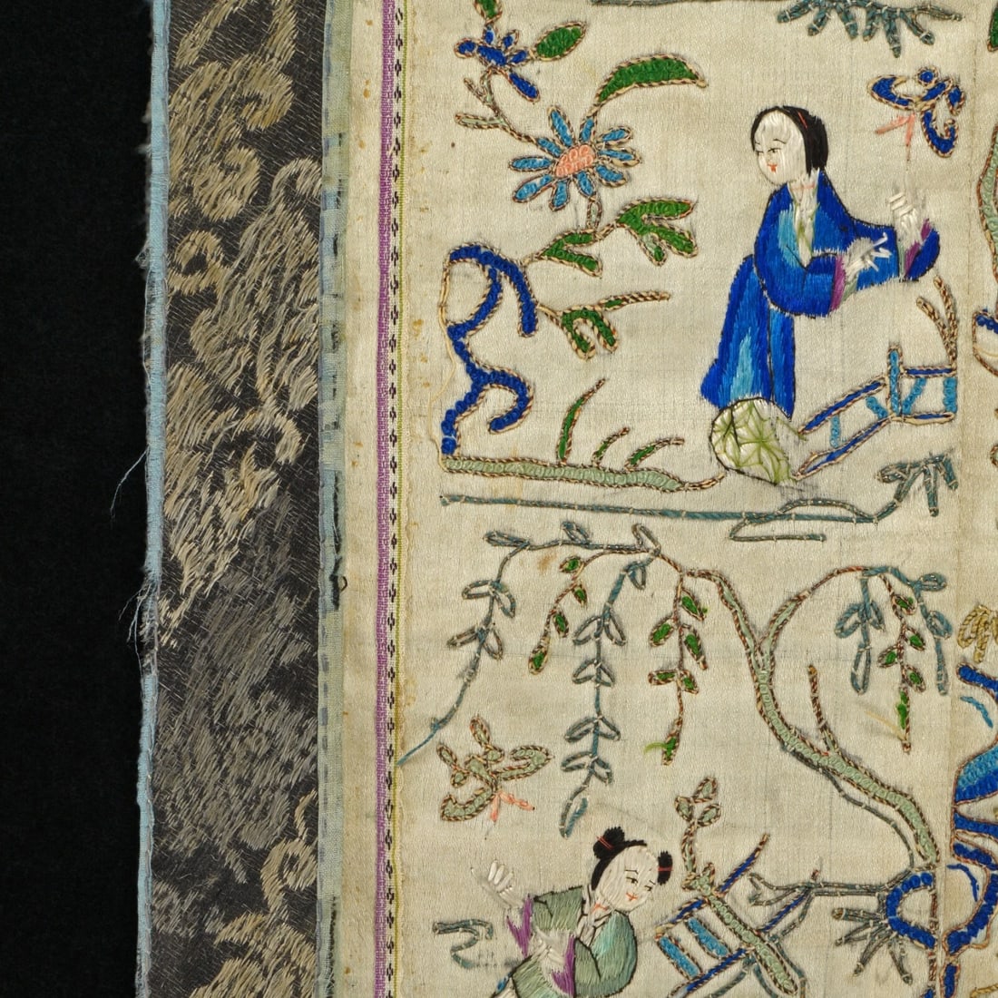 19th C Chinese Embroidered Silk Panels - 5