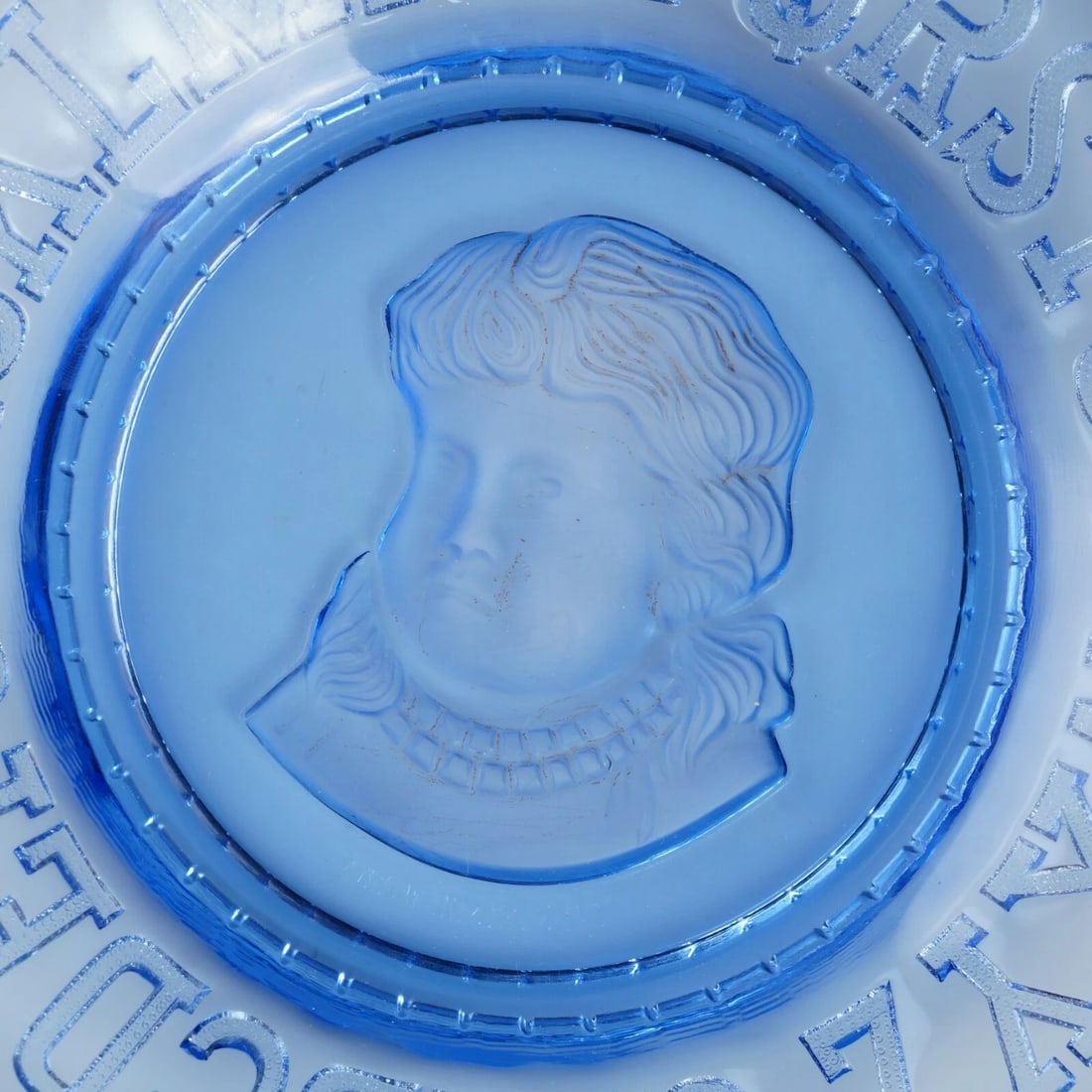 Vintage Cobalt Blue Child's Alphabet Plate - 3