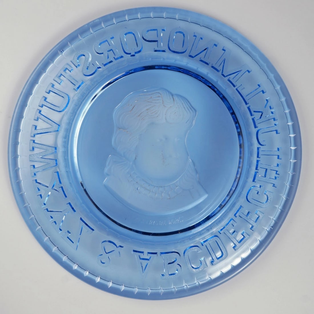 Vintage Cobalt Blue Child's Alphabet Plate - 4