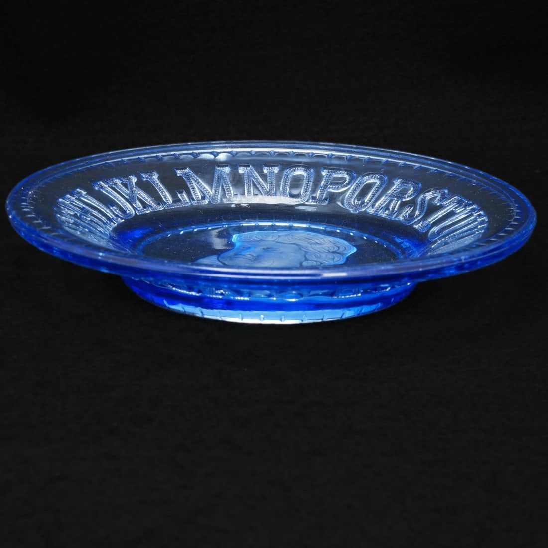 Vintage Cobalt Blue Child's Alphabet Plate - 5