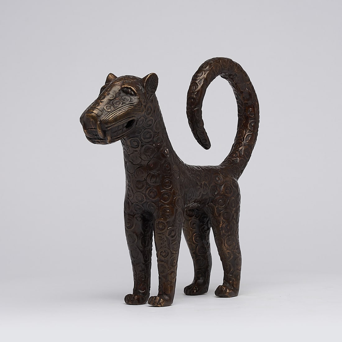 African bronze - Benin Leopard Sculpture - Edo - Kingdom of Benin - Bronze - 3