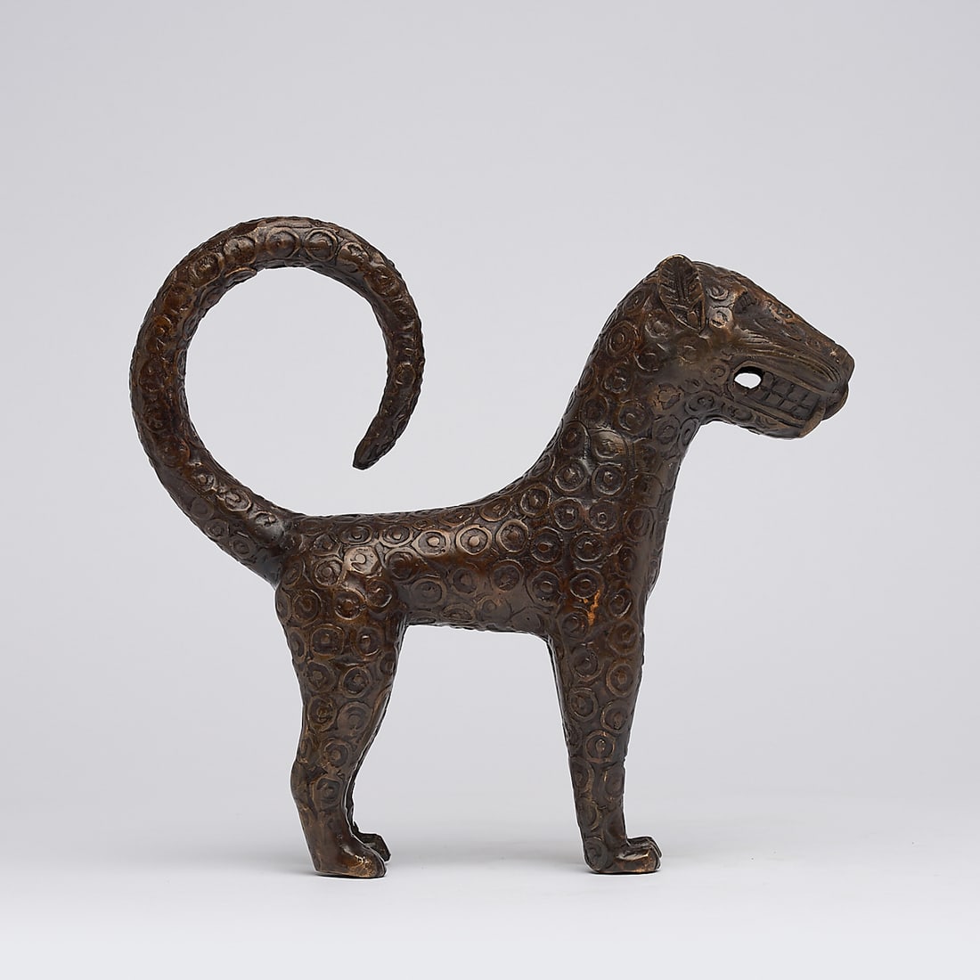 African bronze - Benin Leopard Sculpture - Edo - Kingdom of Benin - Bronze - 6