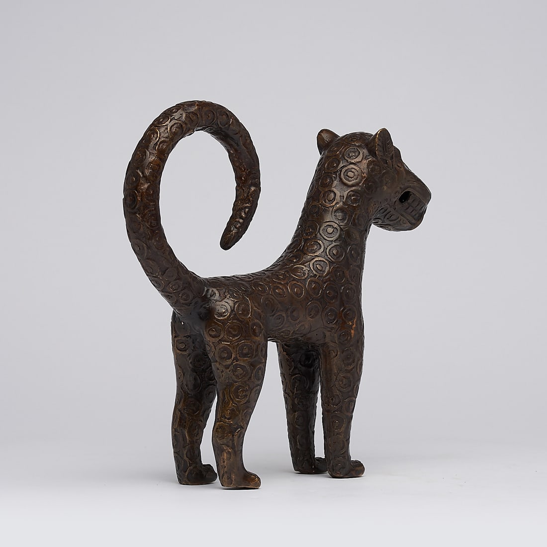 African bronze - Benin Leopard Sculpture - Edo - Kingdom of Benin - Bronze - 7