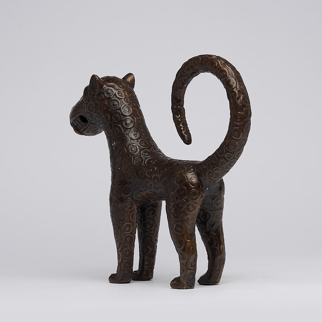 African bronze - Benin Leopard Sculpture - Edo - Kingdom of Benin - Bronze - 9