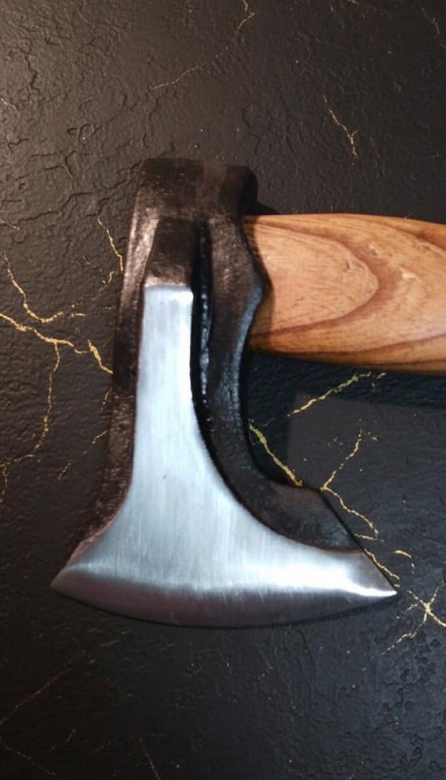 New 14 Inch Hand Axe with Carbon Steel Blade, Solid Hardwood Handle & Lanyard - 3