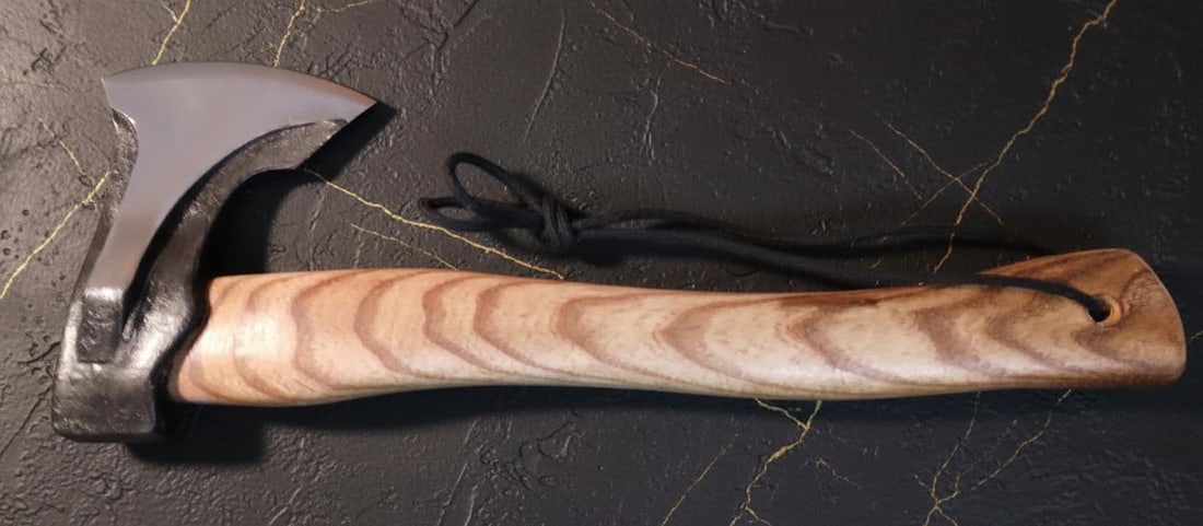New 14 Inch Hand Axe with Carbon Steel Blade, Solid Hardwood Handle & Lanyard - 6