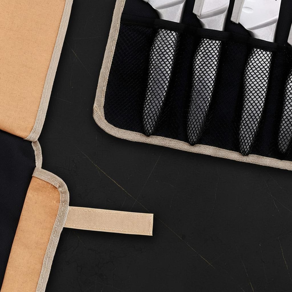 Professional 5pc Chef Knife Set with Roll Bag Stonewashed Stainless Steel Cutlery - 4