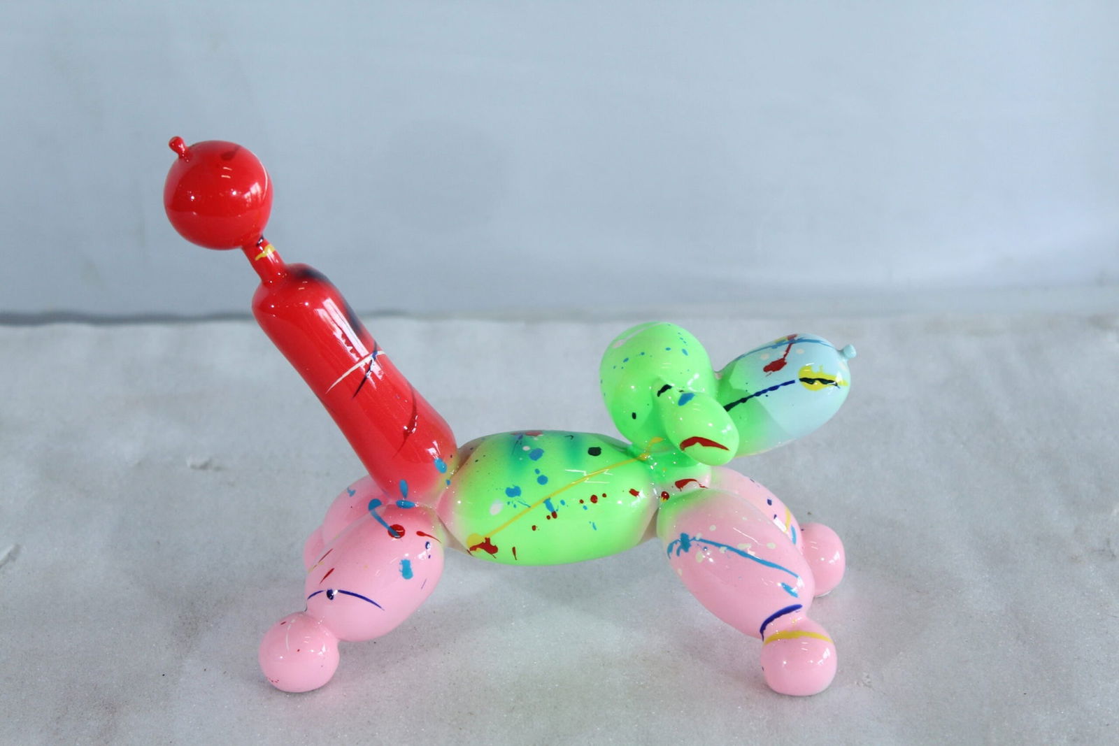 Resin Balloon Dog Statue -Colorful Indoor/Outdoor Pop Art Sculpture with Glossy Multicolor Finish, - 10