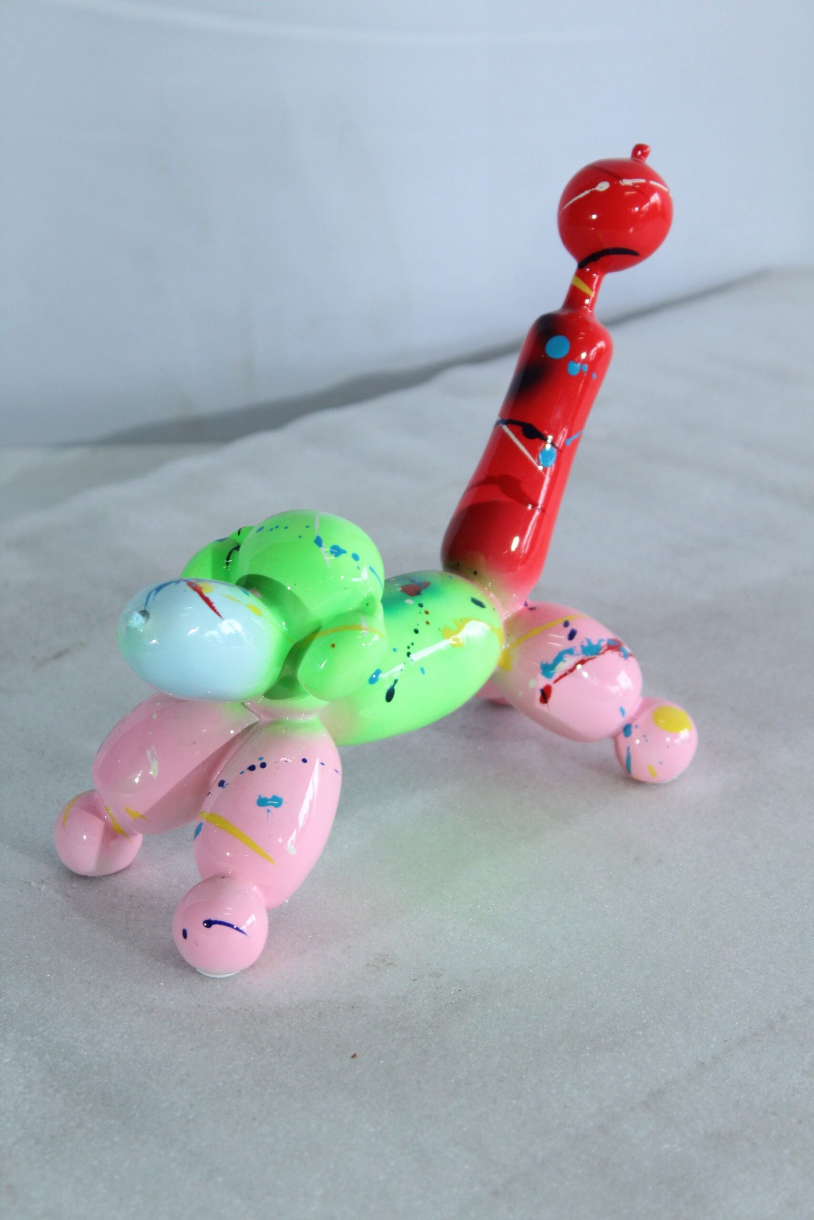 Resin Balloon Dog Statue -Colorful Indoor/Outdoor Pop Art Sculpture with Glossy Multicolor Finish, - 6