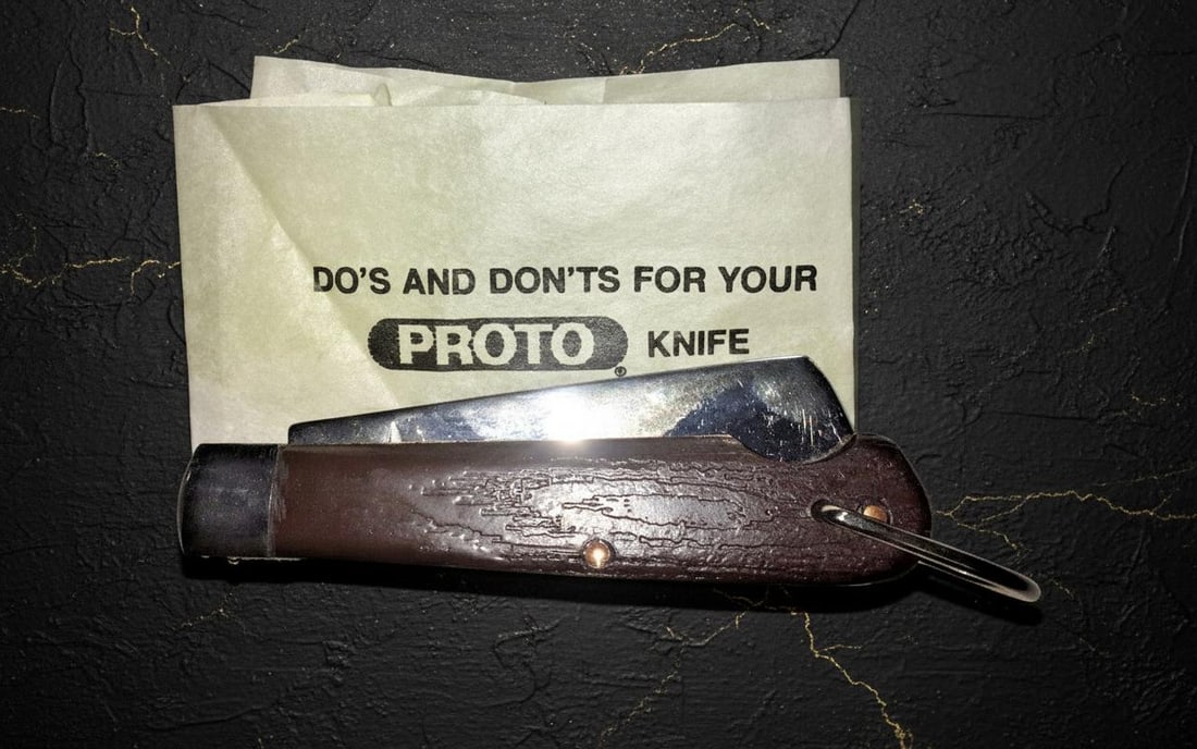 Vintage USA Made PROTO Sheepsfoot Rope Knife, New Old Stock in Original Tin Box - 4