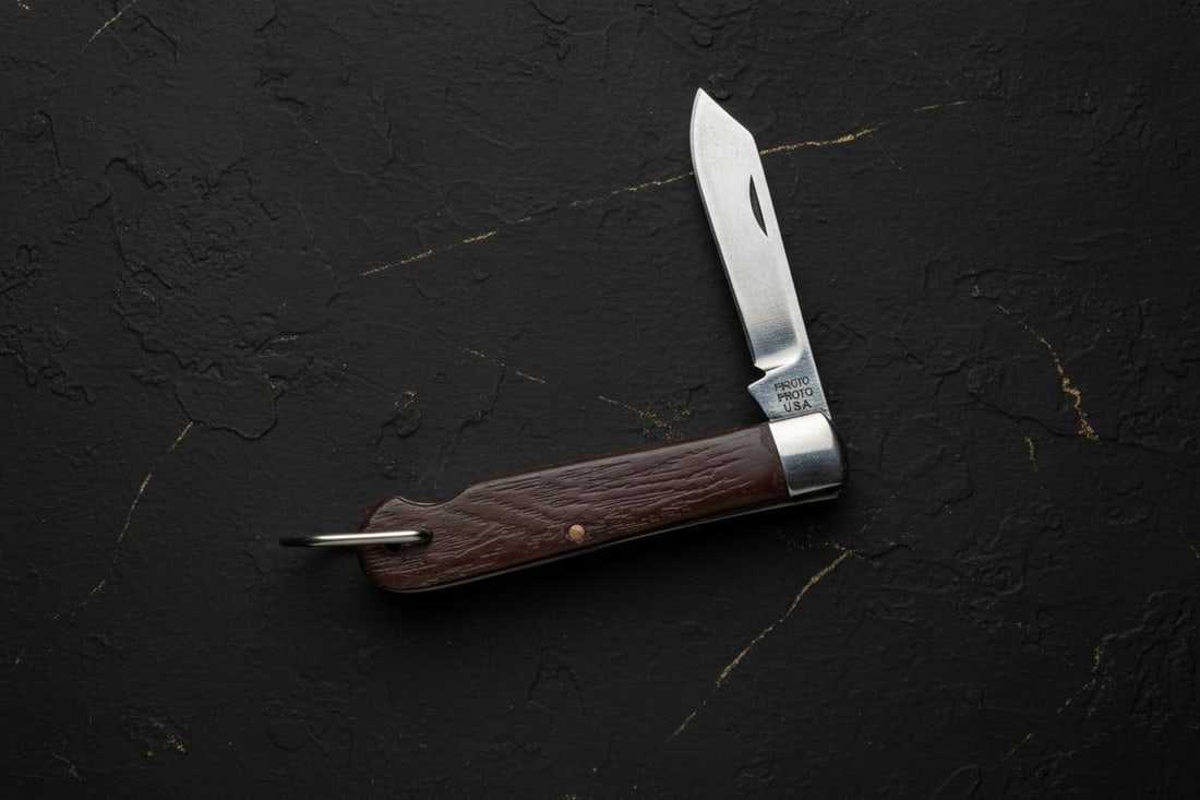 Vintage USA Made PROTO Sheepsfoot Rope Knife, New Old Stock in Original Tin Box - 5