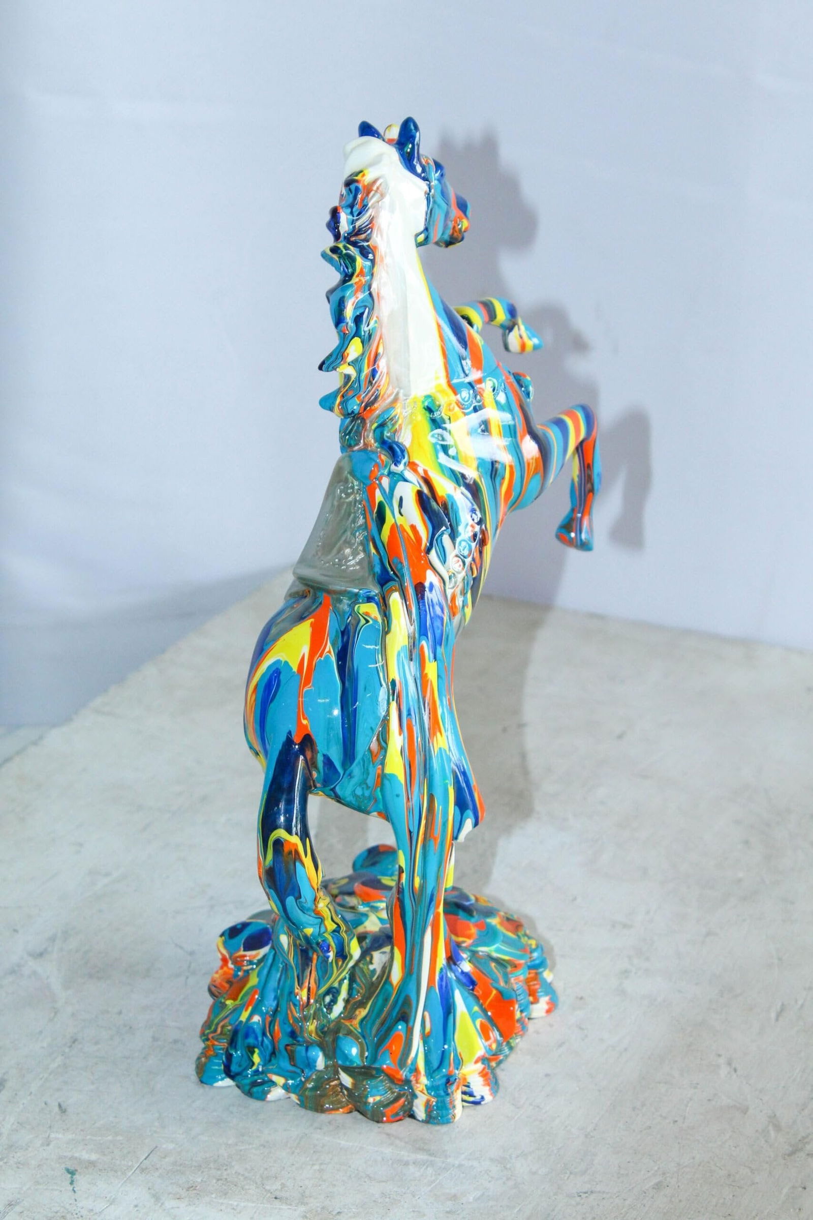 Multicolor Rearing Horse Statue Abstract Art Decor 11" x 6" x 14"H - 6