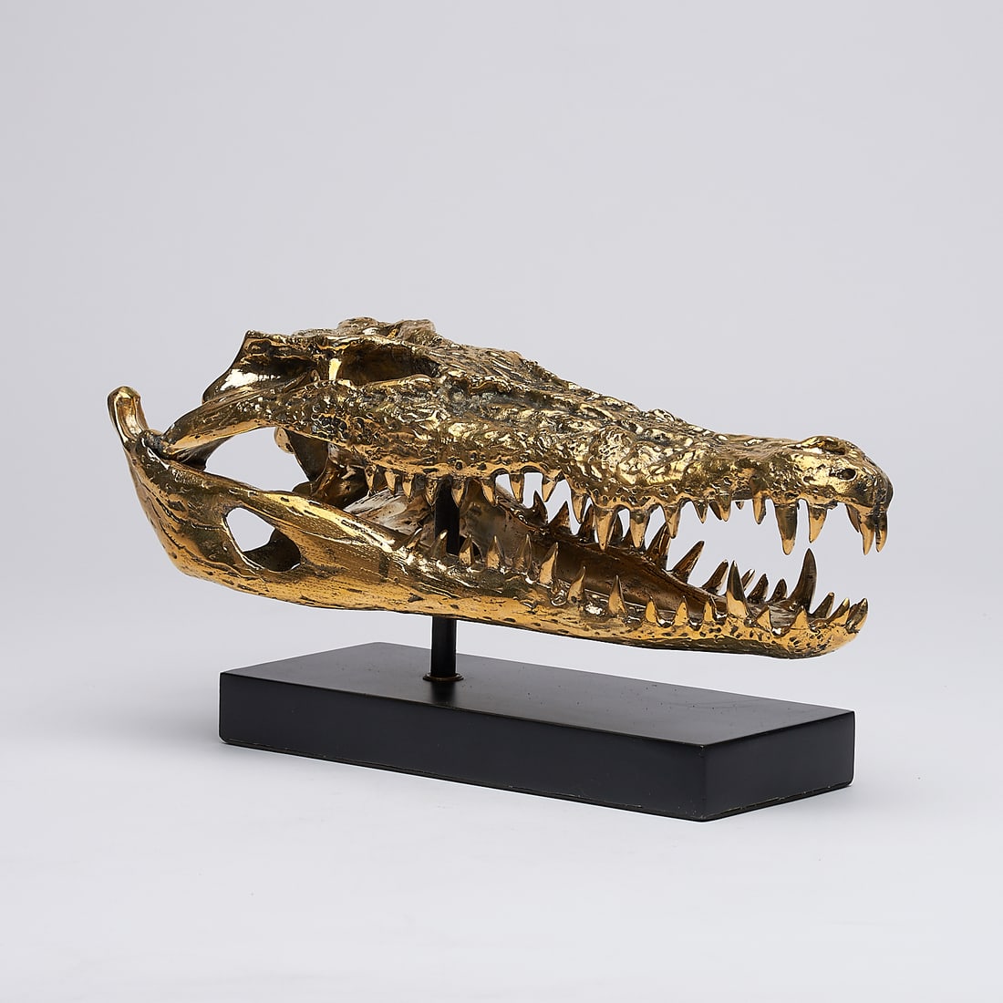 Fine bronze statue of a crocodile skull - 6