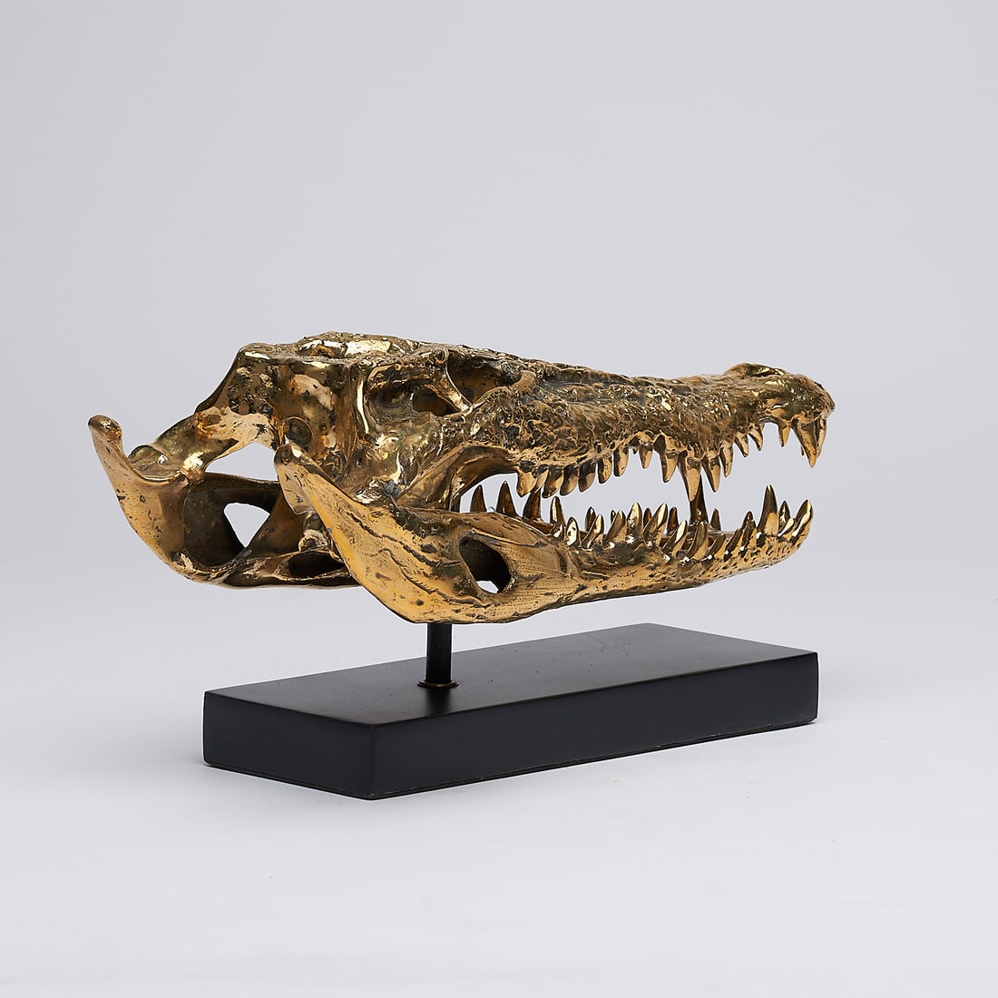 Fine bronze statue of a crocodile skull - 7