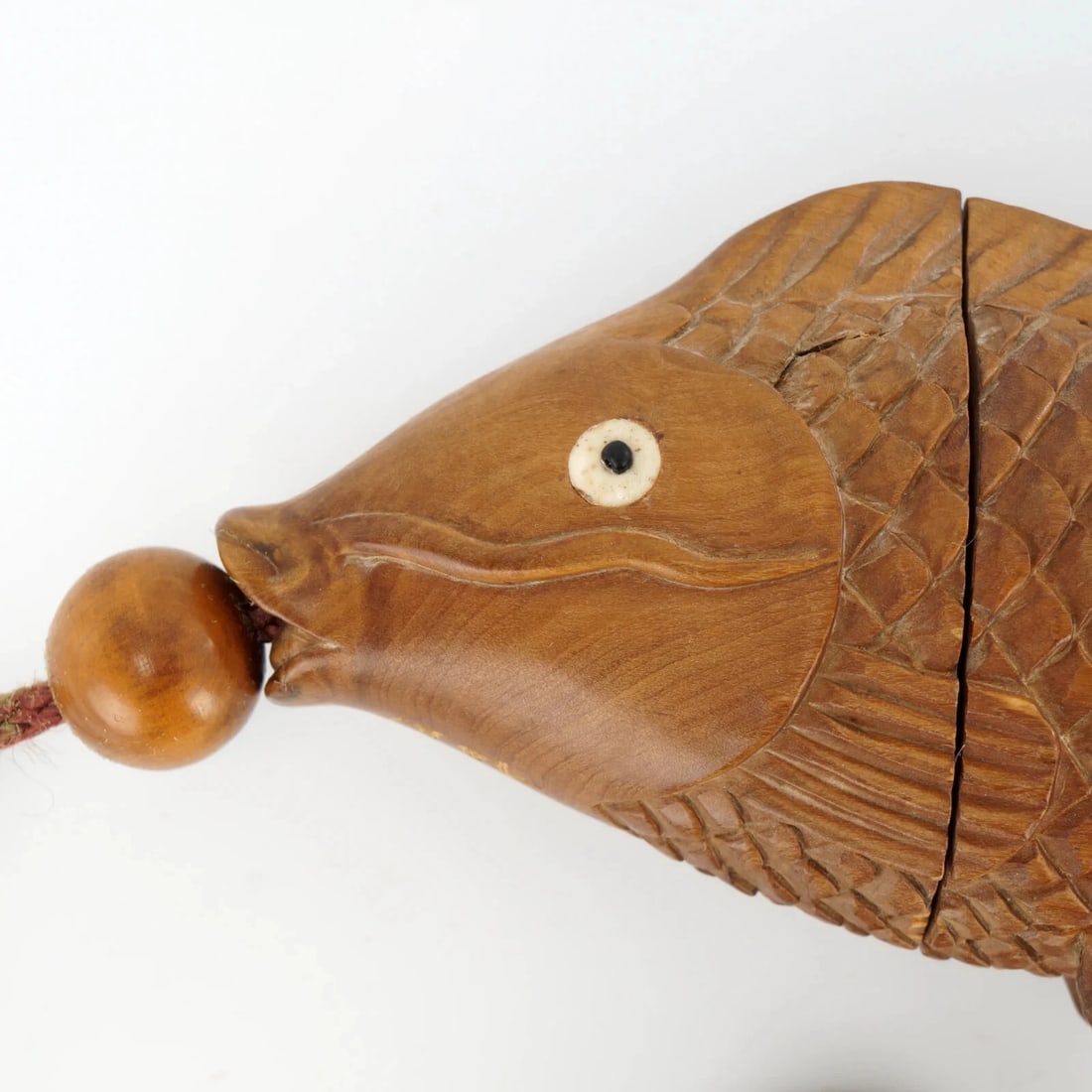 Vintage Japanese Handcarved Wood Carp Inro - 5