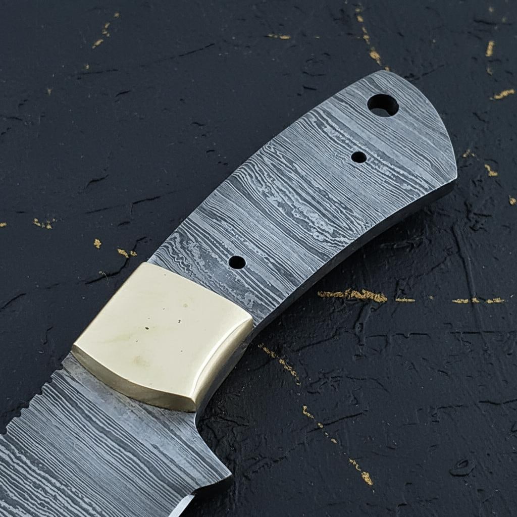 Damascus Steel Blade Blank 3.5" Drop Point for Custom Knife Making Full Tang Guard - 4