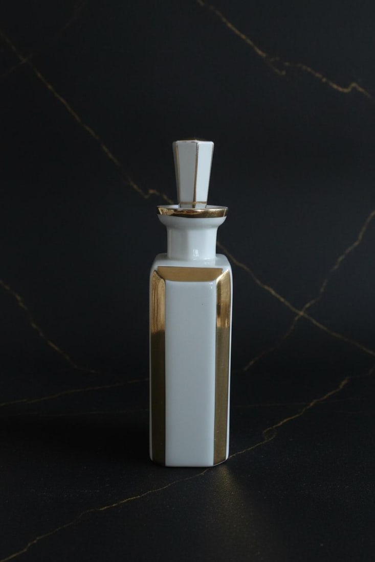 Courting Couple Figurine Perfume Bottle Vintage German Art Deco Porcelain - 2