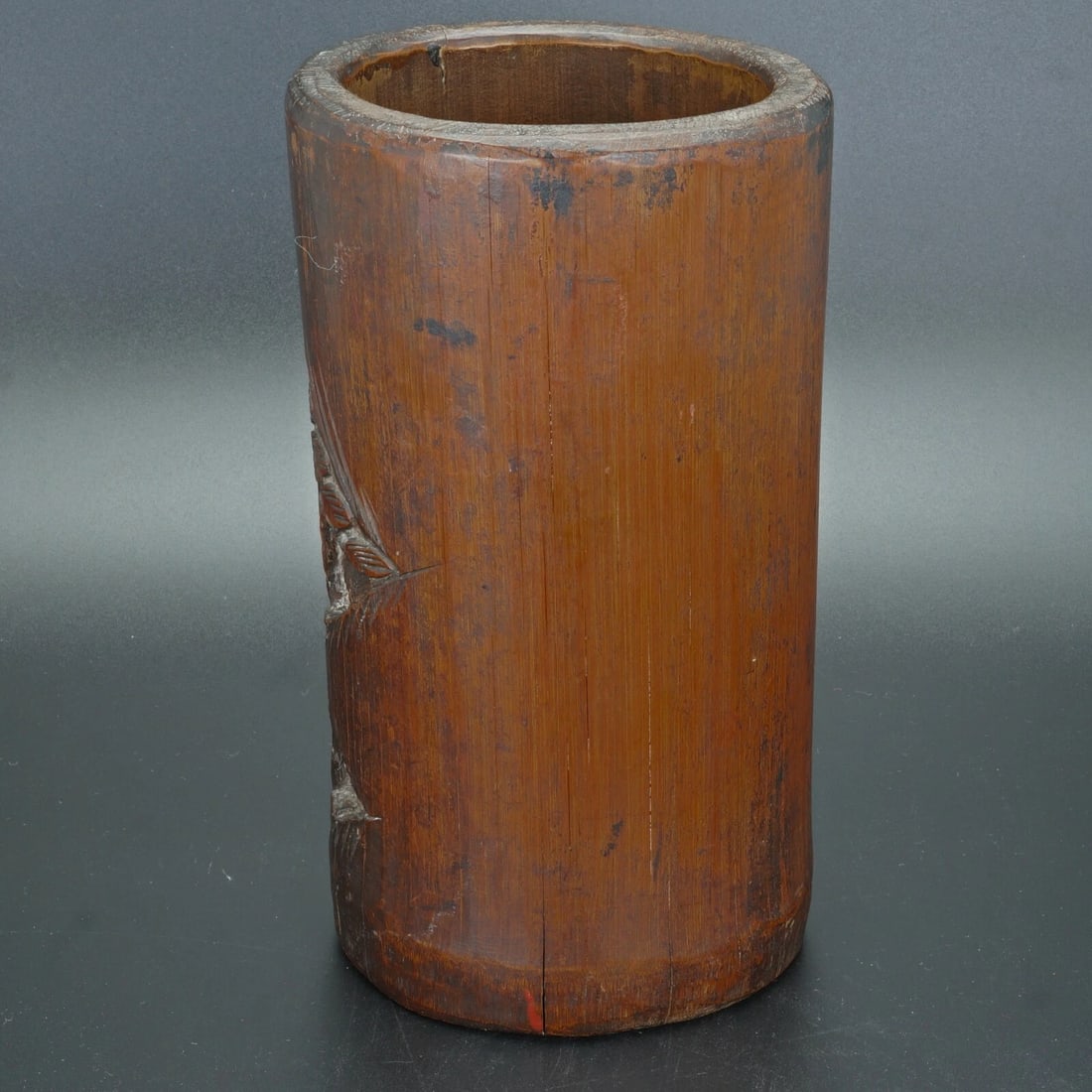 19th C Chinese carved bamboo brush pot - 3