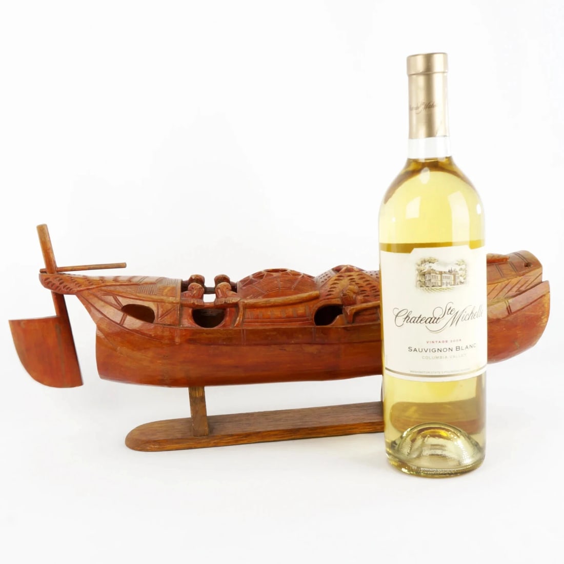 Chinese Carved Bamboo Junk Boat Circa 1920's - 2