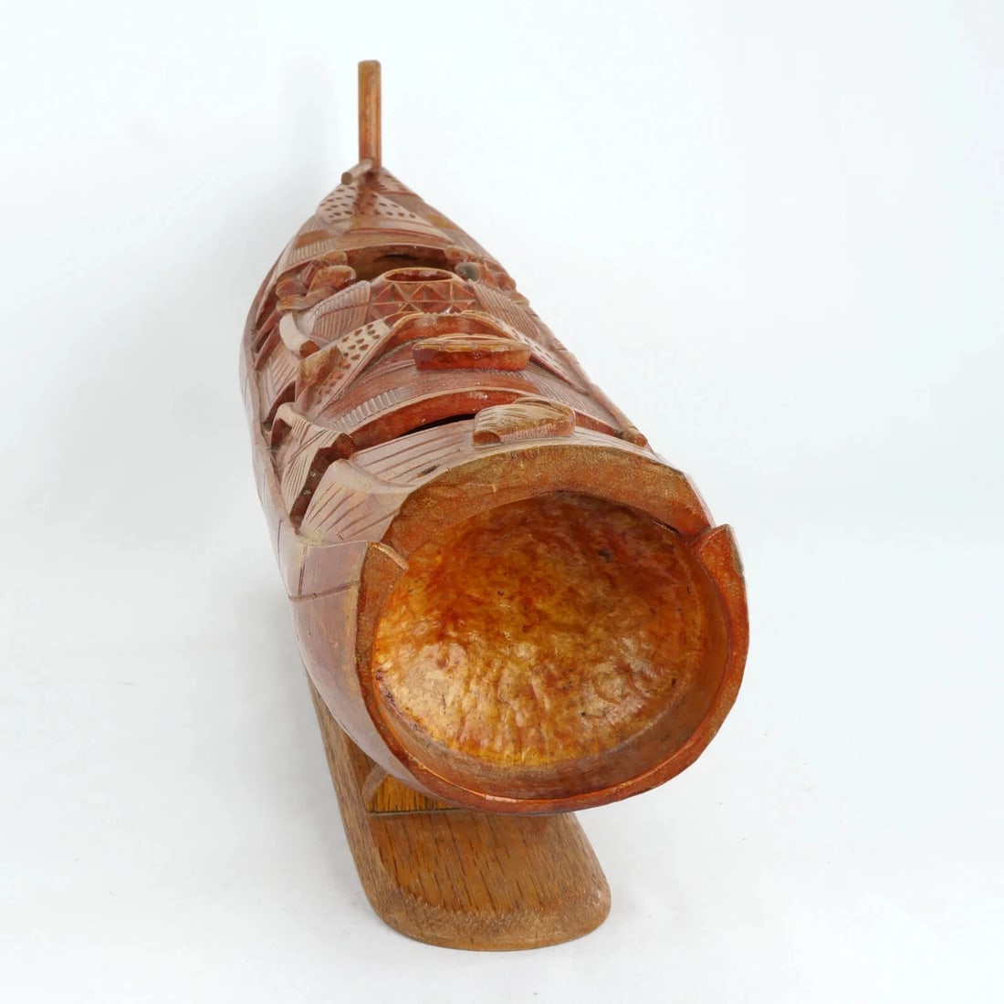 Chinese Carved Bamboo Junk Boat Circa 1920's - 3