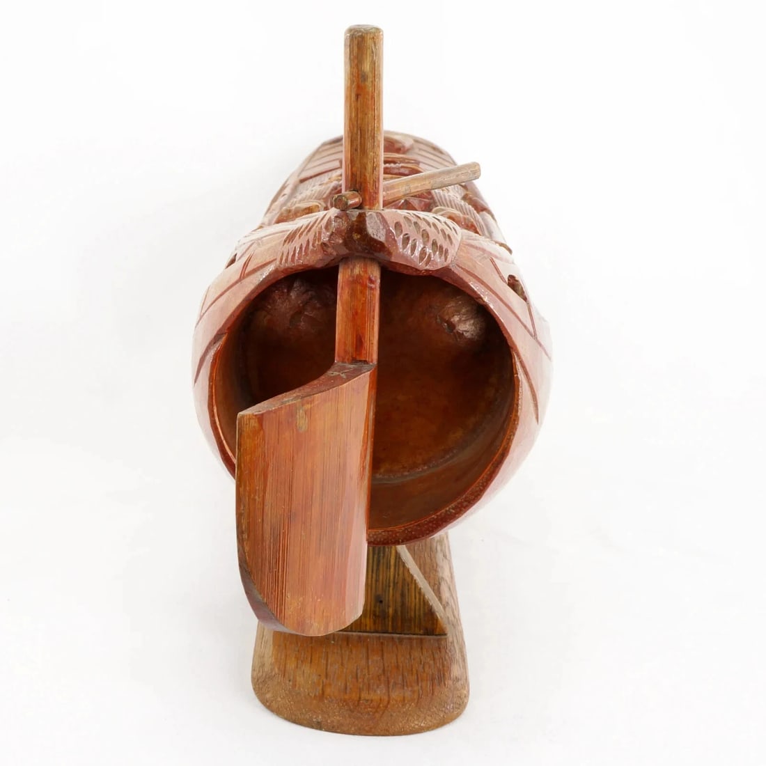 Chinese Carved Bamboo Junk Boat Circa 1920's - 5