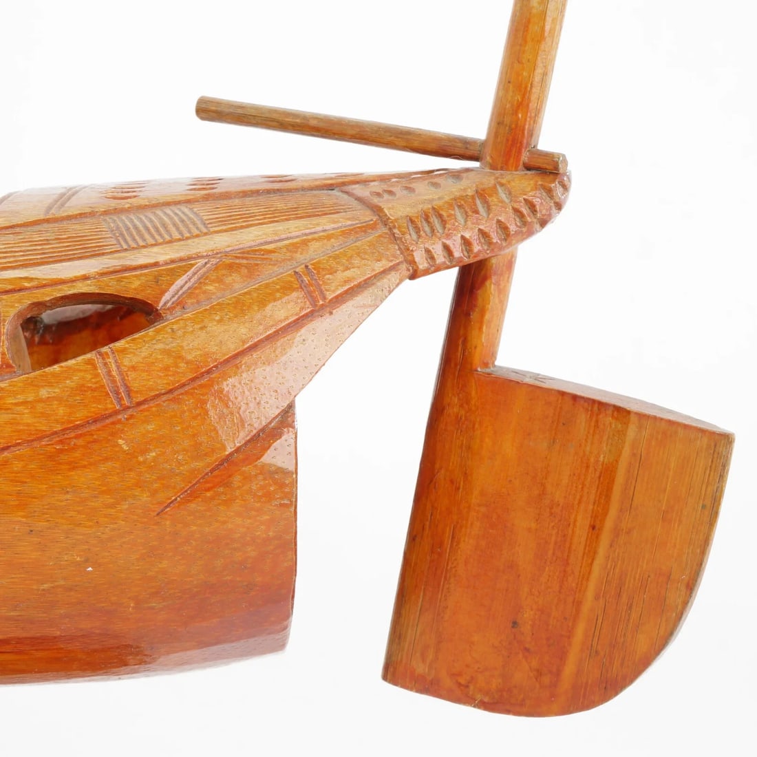 Chinese Carved Bamboo Junk Boat Circa 1920's - 7