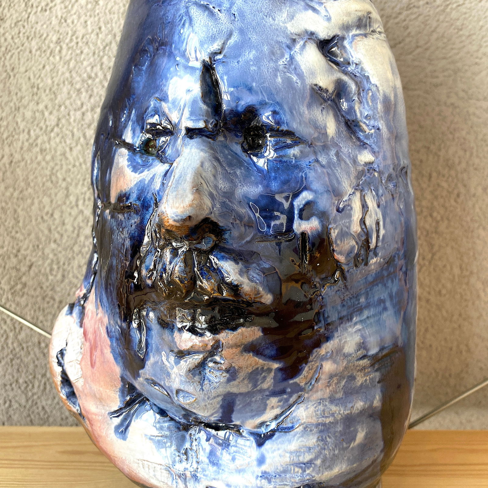 Antique vase, face sculpture - 2