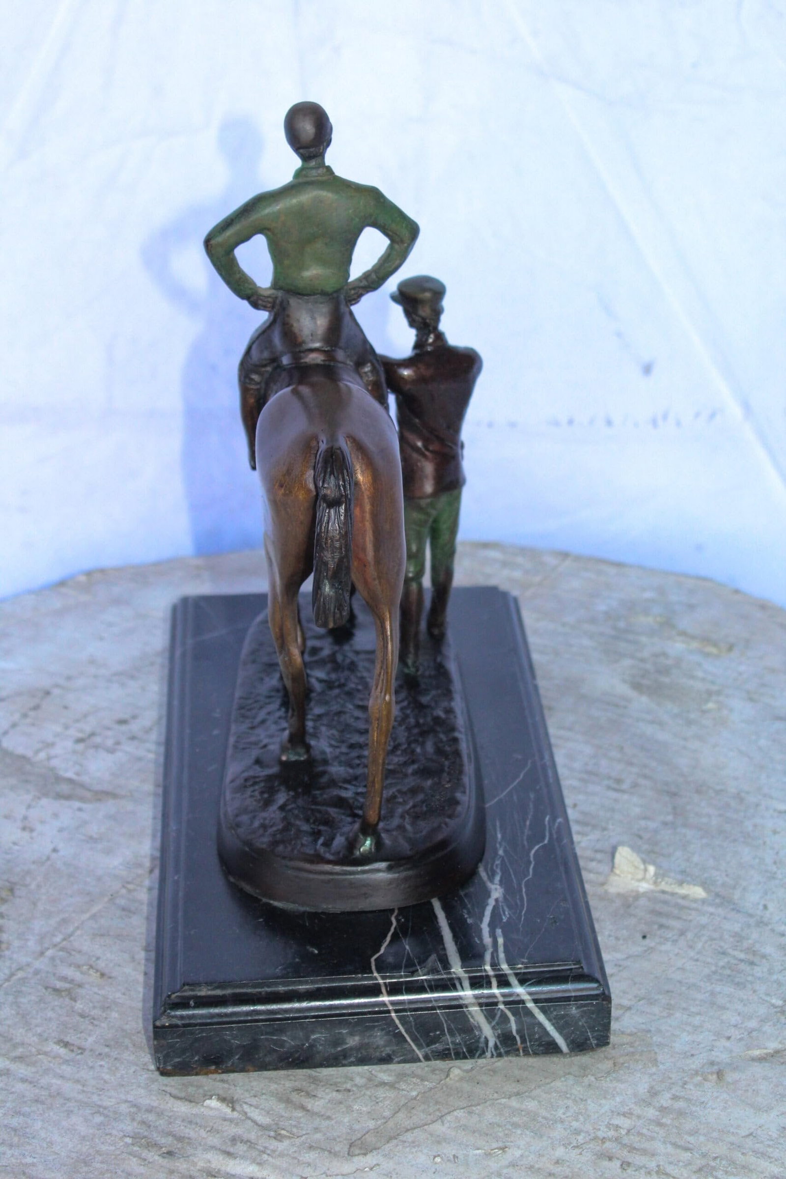 Horse and Jockey Bronze Statue, A J. Willis Good Replica 14" x 6" x 13"H - 10