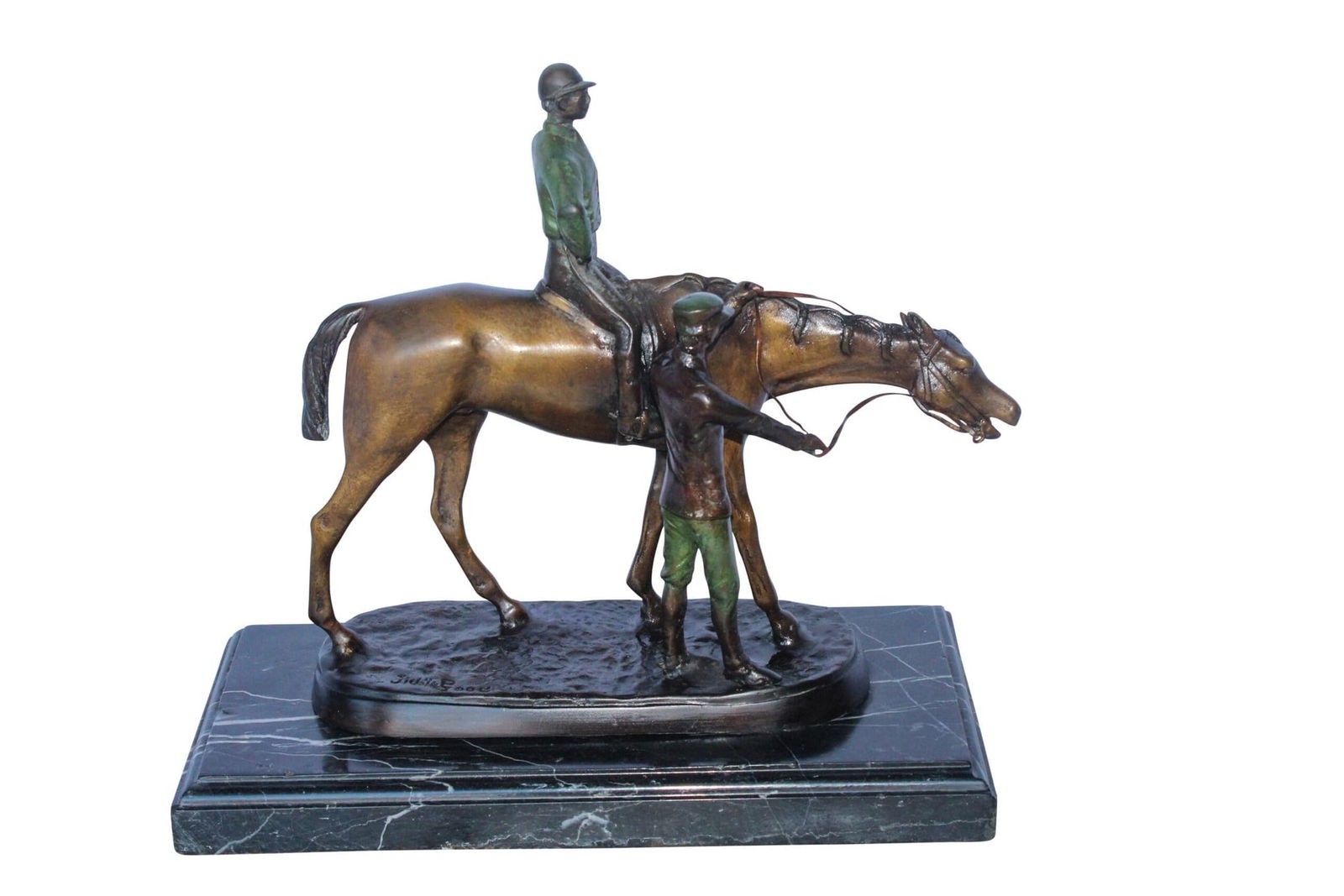 Horse and Jockey Bronze Statue, A J. Willis Good Replica 14" x 6" x 13"H: Title:Horse and Jockey Bronze Statue, A J. Willis Good Replica 14" x 6" x 13"HDescription:Horse and jockey bronze statue, a J. Willis good replica, handcrafted and casted using traditional lost wax