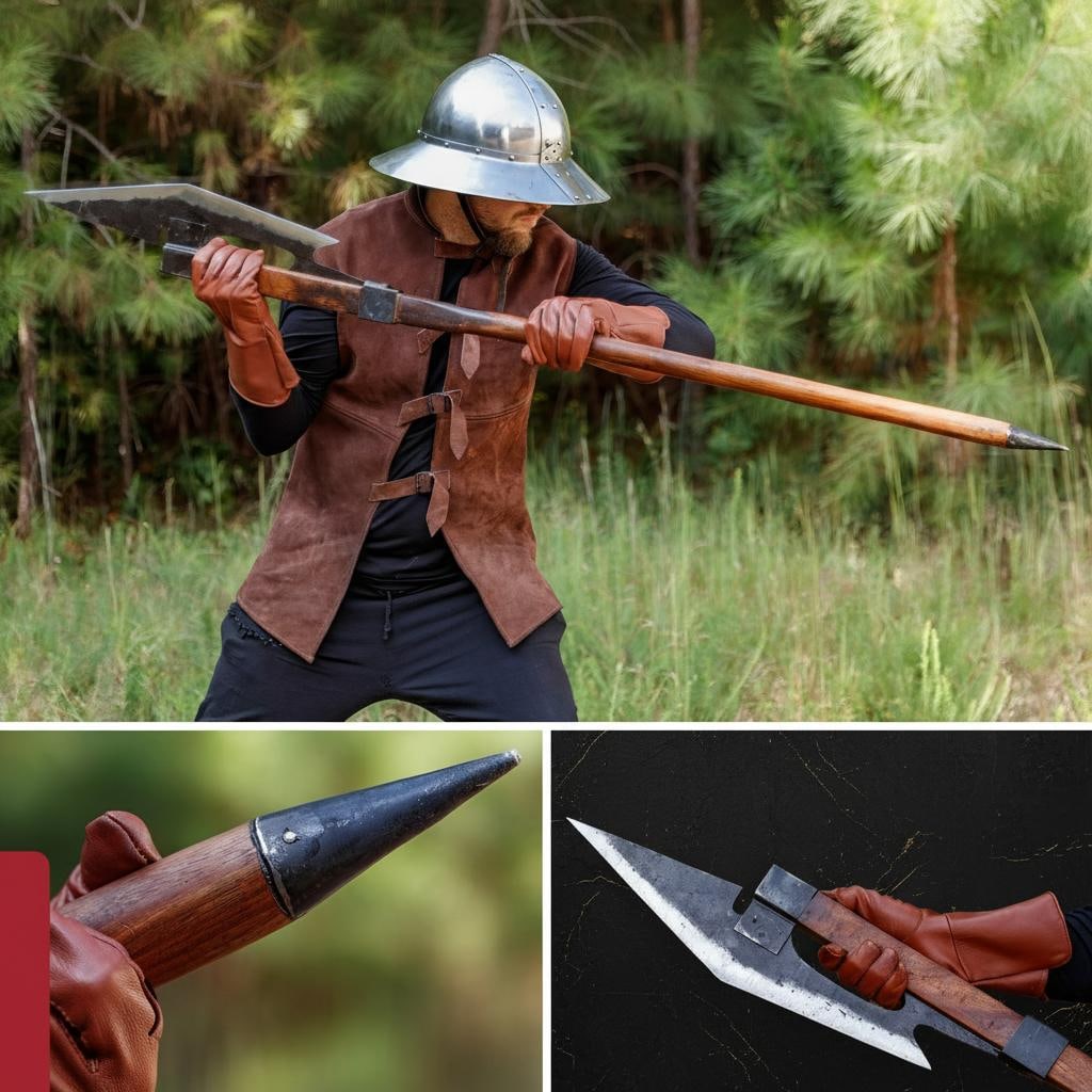 Forged Steel Viking Battle Axe Reproduction 63 Inch Medieval Wood Polearm - 4