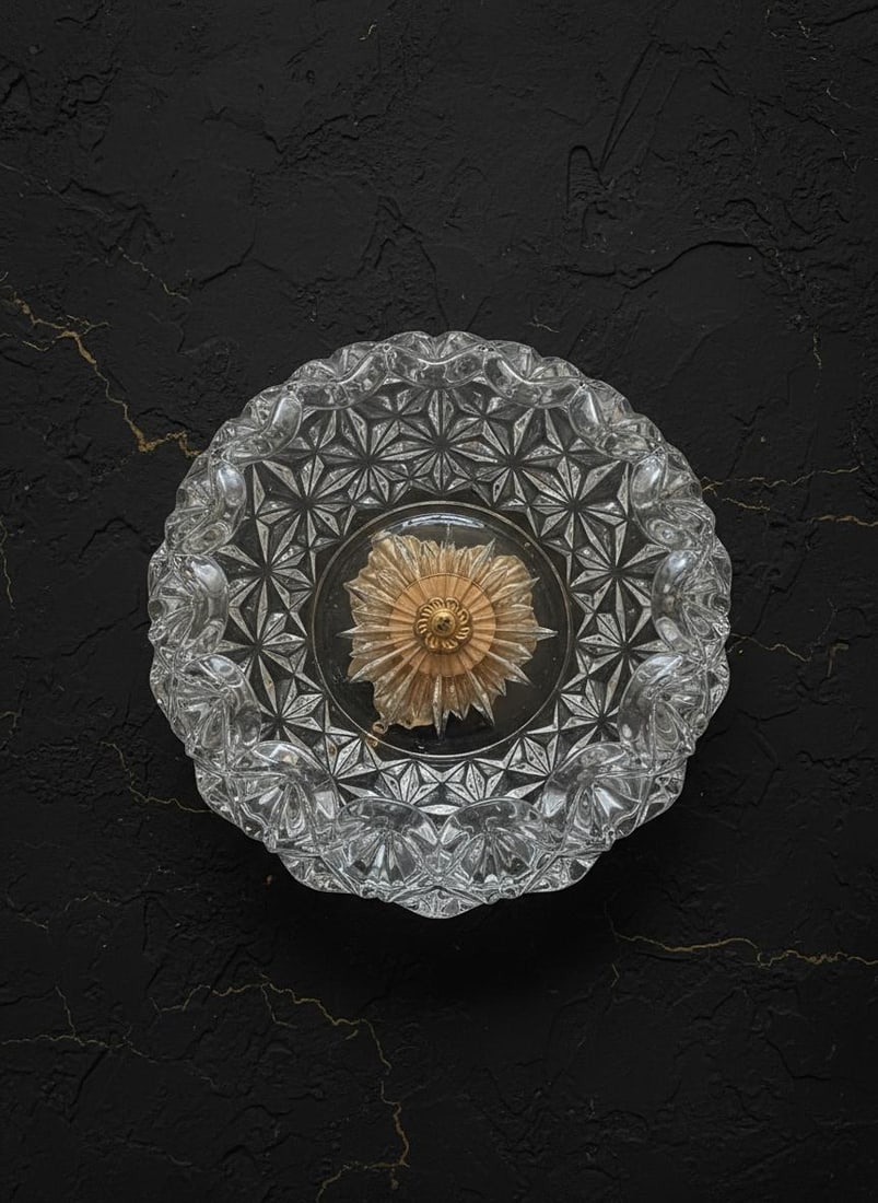 Hollywood Regency Cherub 3 Piece Set L&L WMC Gold Crystal Pedestal Bowl & Candle Holders - 11