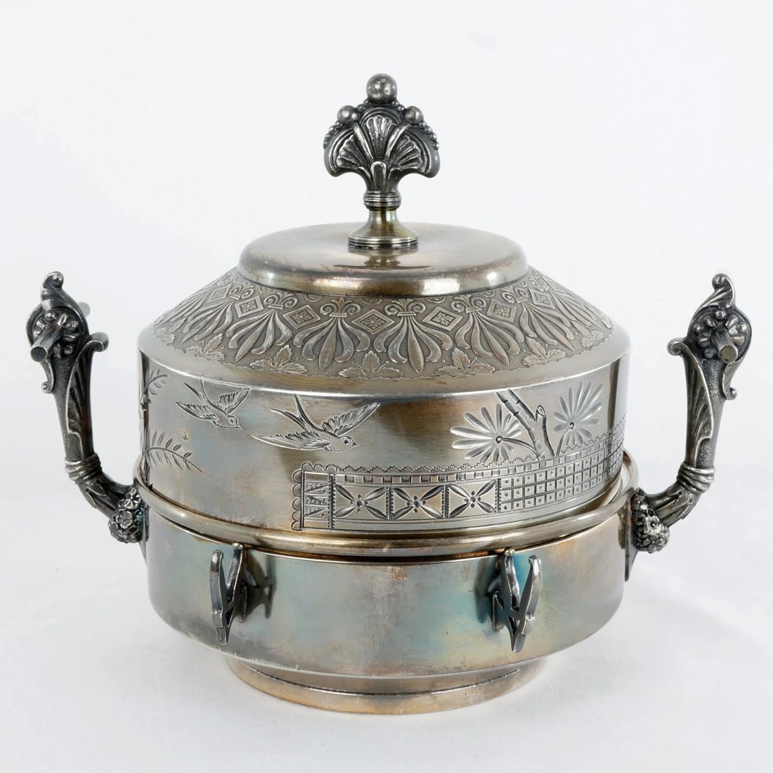 Victorian Meriden Silverplate Butter Dish - 4